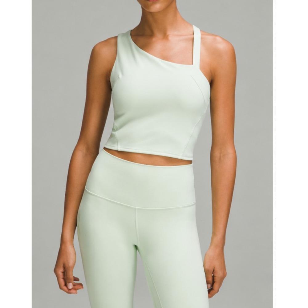 lululemon Everlux Asymmetrical Tennis Tank Top Light Green Size 10